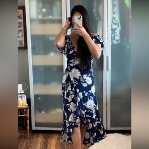 Blue floral maxi dress